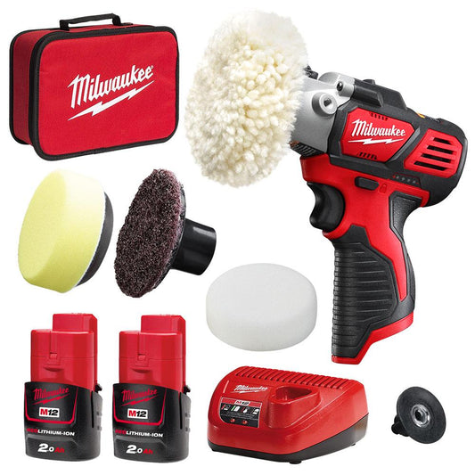 MILWAUKEE 12V 2 X 2.0AH SPOT POLISHER/DETAIL SANDER KIT M12BPS-202B