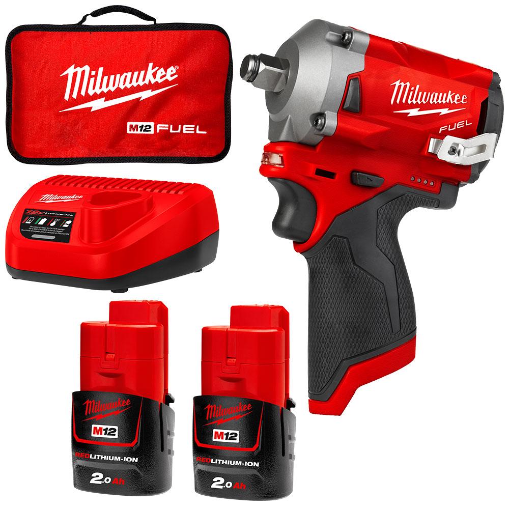 MILWAUKEE 12V FUEL™ 1/2" STUBBY IMPACT WRENCH KIT M12FIWF12-202B