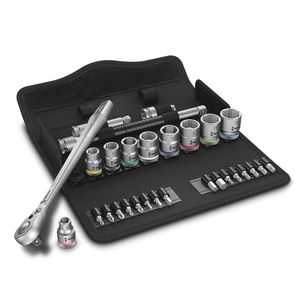 WERA 8100 SB 8 Zyklop Metal Ratchet Set w/ Switch Lever 3/8" Drive Metric - 29 Piece WER004048