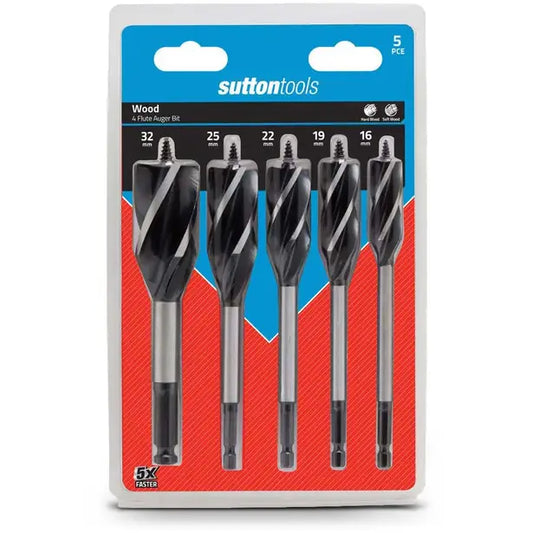 SUTTON 16-32MM 4-FLUTE AUGER BIT SET - 5 PIECE