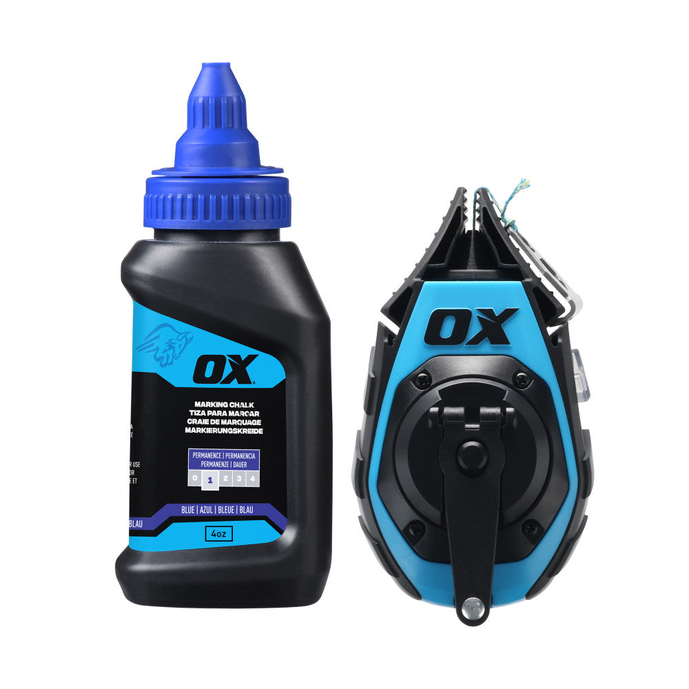 OX Pro 15m/50′ Precision Chalk Reel Value Pack – Kevlar Ultra Fine Line / 3:1 Gear Ratio OX-P630702