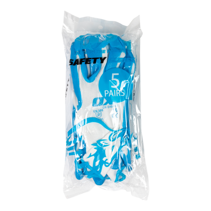 OX Safety Polyester Lined Nitrile Glove ( 5 PAIR PACK ) Size 10 OX-S484610
