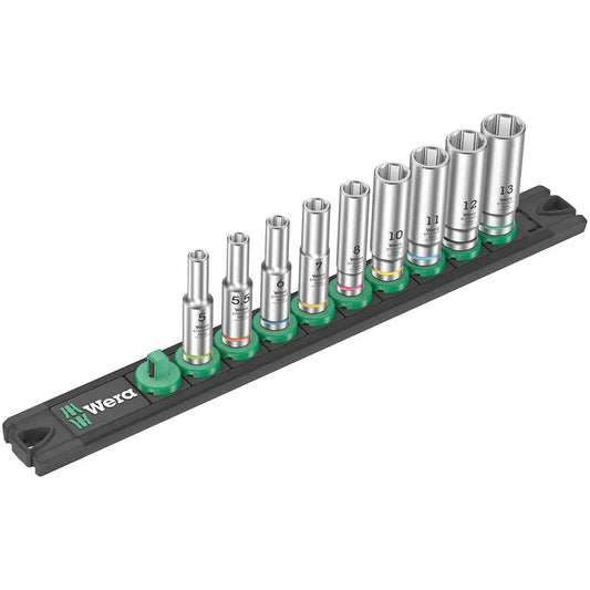 WERA 1/4 Drive Deep Magnetic Socket Rail WER005410