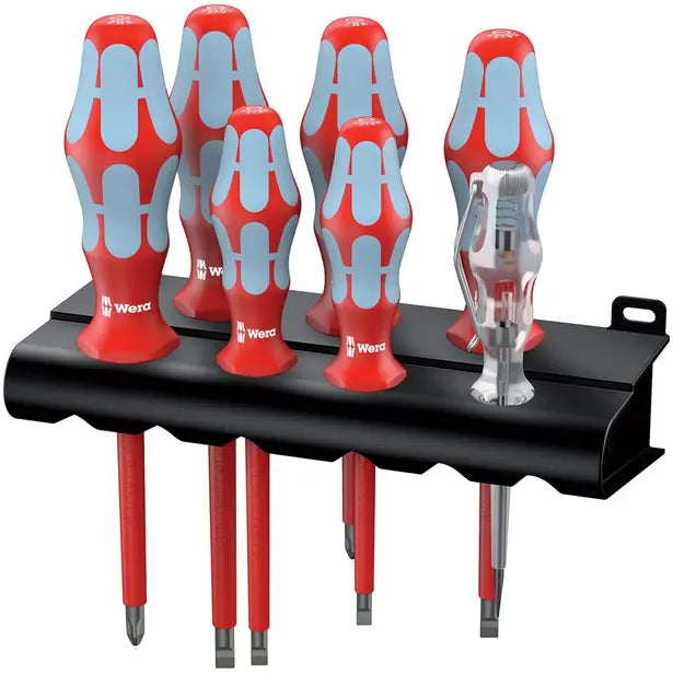 WERA 7 PIECE STAINLESS STEEL VDE SCREWDRIVER SET LASER TIP WER022728